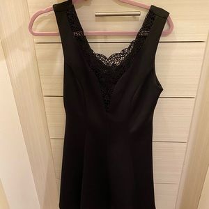 Brand new A-line black evening dress with lace